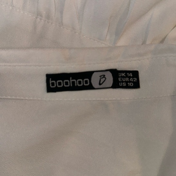 White Boohoo Button Down Dress with Floral Design- Size 10 - Picture 11 of 12